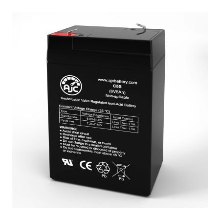 AJC Dual-Lite CVT3RWI Emergency Light Replacement Battery 5Ah, 6V, F1